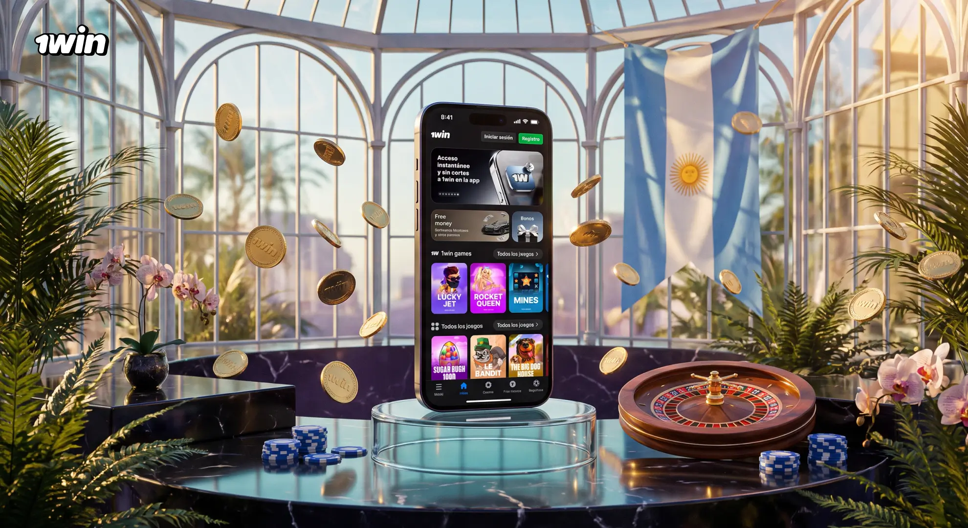 Instalación de la app PWA de 1win en iPhone desde Safari