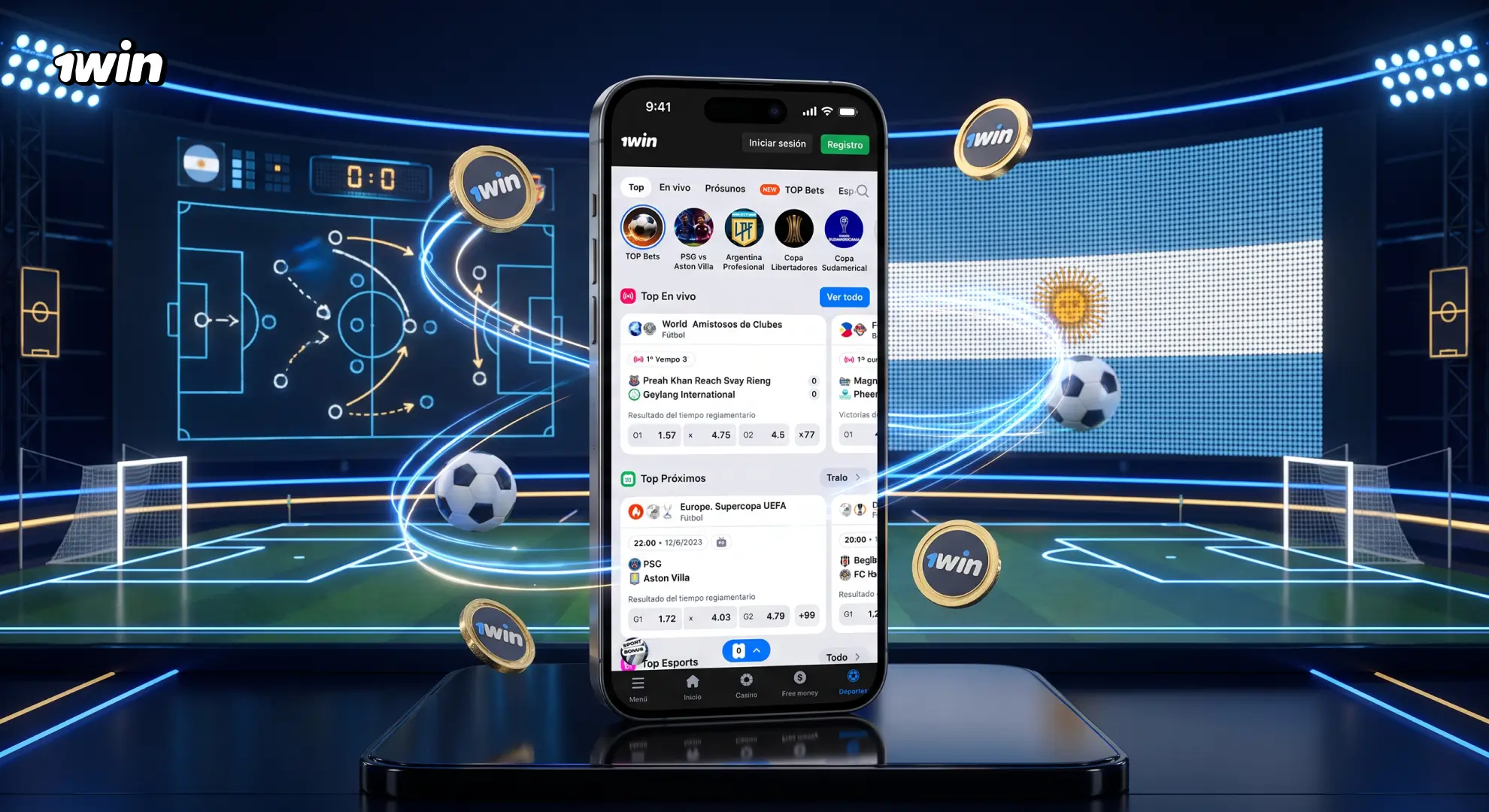 Apuestas de fútbol Copa Libertadores y ligas europeas en 1win