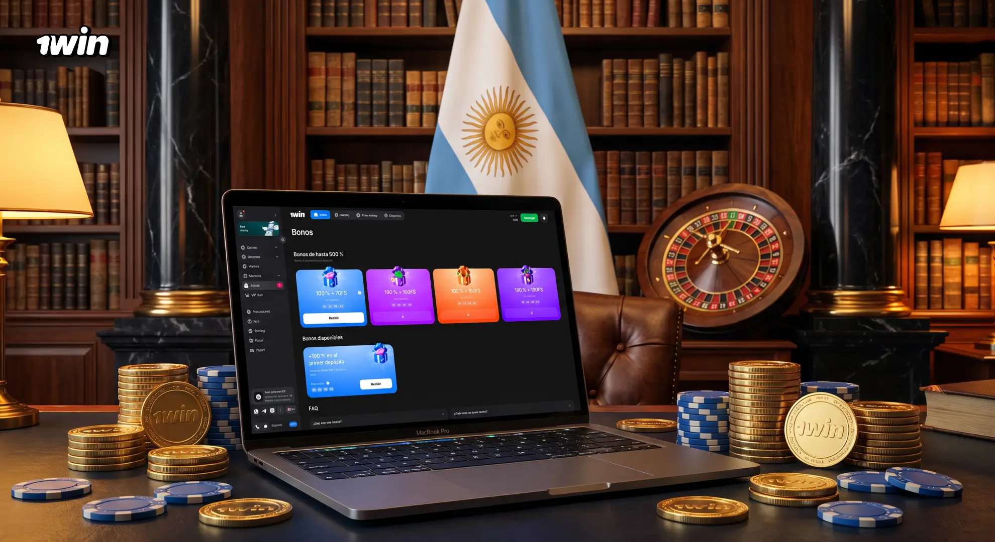Giros gratis del paquete de bienvenida de 1win Argentina