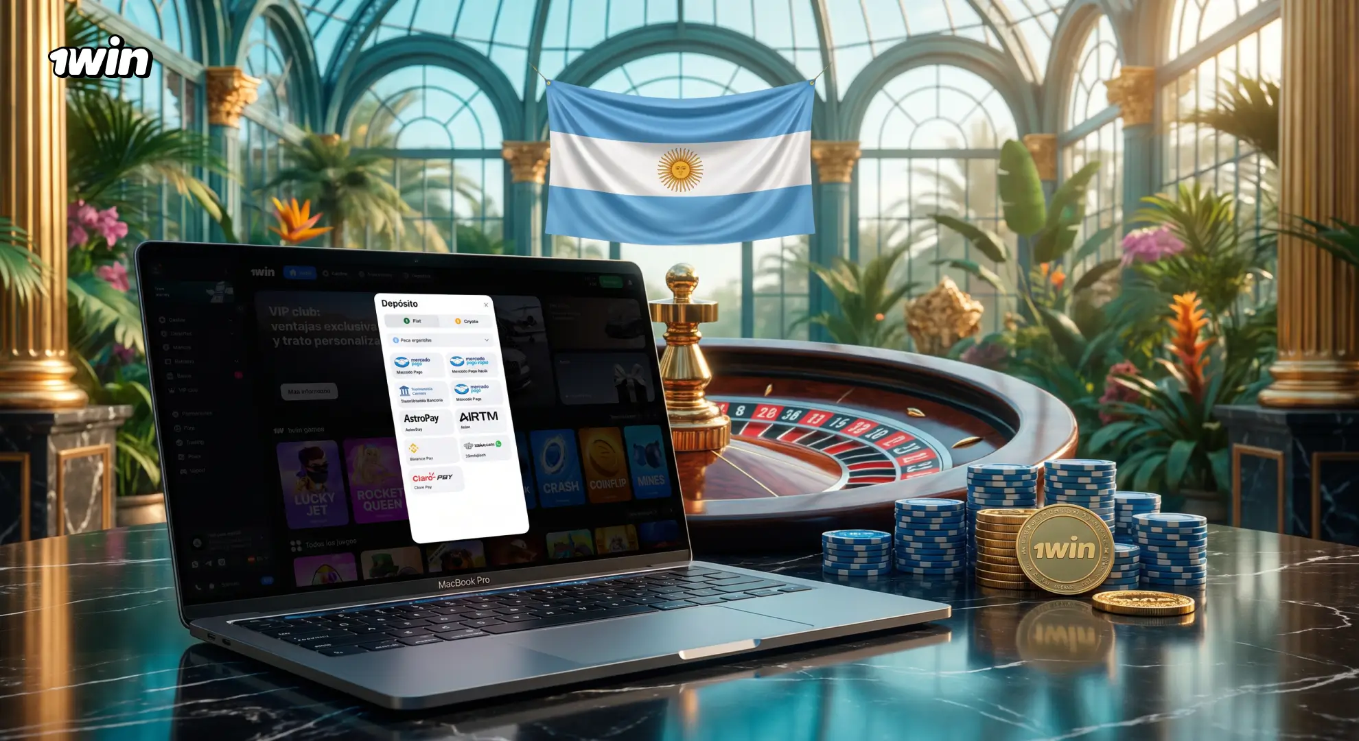 Retiro de ganancias en 1win Argentina por Mercado Pago